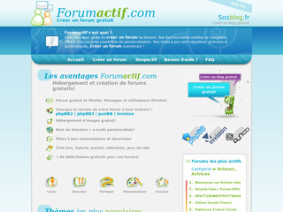 Aperçu visuel du site http://www.forumactif.com
