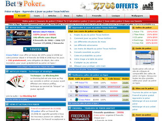 Aperçu visuel du site http://www.bet-poker.info