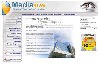 Aperçu visuel du site http://www.media-sun.net
