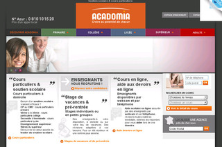 Aperçu visuel du site http://www.acadomia.fr