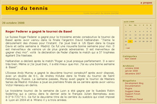Aperçu visuel du site http://www.1-tennis.com