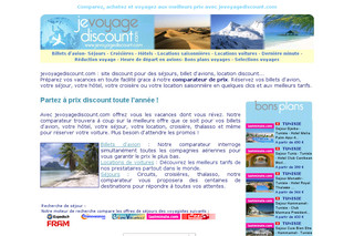 Aperçu visuel du site http://www.jevoyagediscount.com