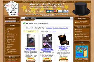 Aperçu visuel du site http://www.crazymagie.fr