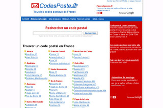 Aperçu visuel du site http://www.codesposte.fr