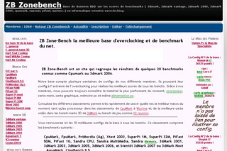 Zonebench.com - Benchmark et overclocking