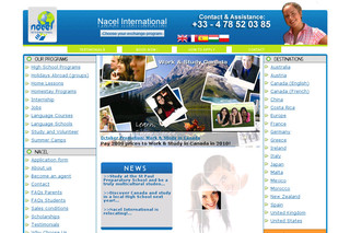 Aperçu visuel du site http://www.nacel.org/fr/home.php
