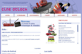 Aperçu visuel du site http://www.cineoclock.com