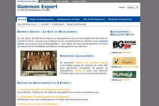 Aperçu visuel du site http://www.gammon-expert.net