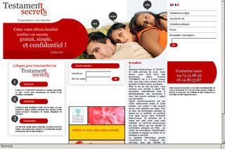 Aperçu visuel du site http://www.testament-secrets.com
