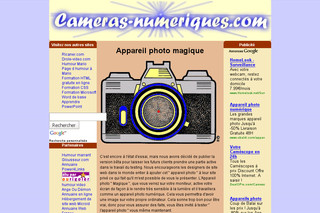 Aperçu visuel du site http://www.cameras-numeriques.com/ 