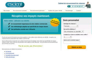 Aperçu visuel du site http://www.escient.fr