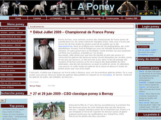 Aperçu visuel du site http://www.poneys.eu