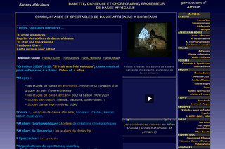 Aperçu visuel du site http://www.danse-africaine.net