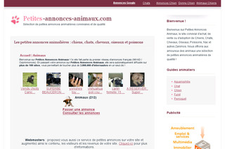 Aperçu visuel du site http://www.petites-annonces-animaux.com