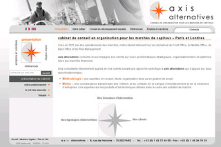 Aperçu visuel du site http://www.axisalternatives.com/