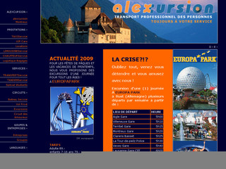 Aperçu visuel du site http://www.alexcursion.ch