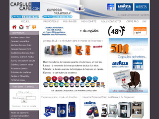 Aperçu visuel du site http://www.capsulecafe.com
