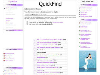 Aperçu visuel du site http://www.quickfind.fr
