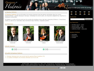 Aperçu visuel du site http://www.quatuor-hedonis.com