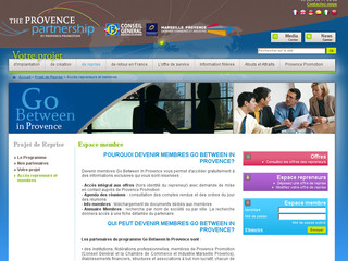 Aperçu visuel du site http://www.provencegobetween.com