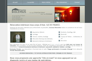 Aperçu visuel du site http://www.ascensus-renovation.com