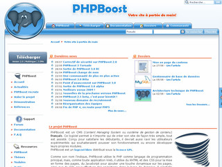 Aperçu visuel du site http://www.phpboost.com