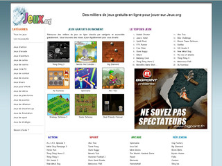 Aperçu visuel du site http://www.jeux.org