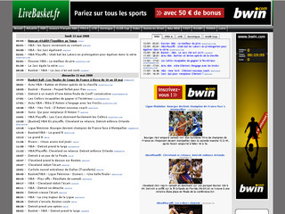 Aperçu visuel du site http://www.livebasket.fr