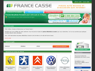 Aperçu visuel du site http://www.francecasse.fr