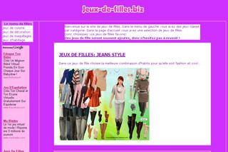 Aperçu visuel du site http://www.jeux-de-filles.biz