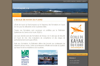 Aperçu visuel du site http://www.ecokayak.ca
