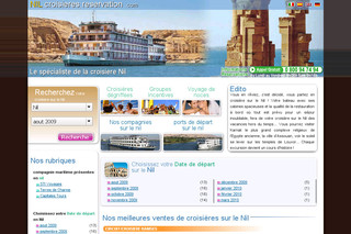 Aperçu visuel du site http://www.croisieresurlenil.com