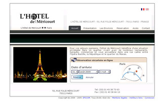 Aperçu visuel du site http://www.hoteldemericourt.fr