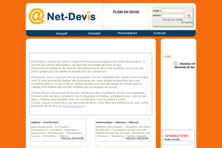 Aperçu visuel du site http://www.net-devis.net/