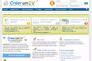 Aperçu visuel du site http://www.creeruncv.com/