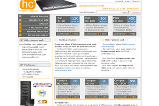 Aperçu visuel du site http://www.hosting-creation.com
