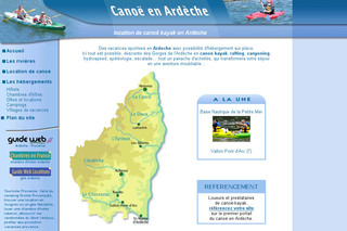 Aperçu visuel du site http://www.canoe-en-ardeche.com