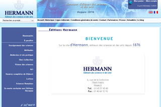 Aperçu visuel du site http://www.editions-hermann.fr