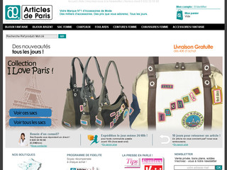 Aperçu visuel du site http://www.articlesdeparis.com