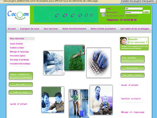 Aperçu visuel du site http://www.cocoonservices.org