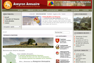 Aperçu visuel du site http://www.en-aveyron.info