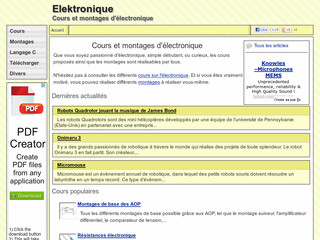 Aperçu visuel du site http://www.elektronique.fr