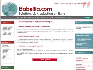 Aperçu visuel du site http://www.babellia.com