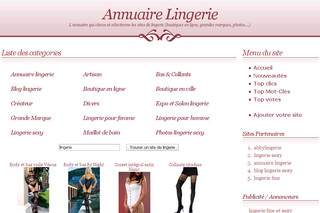 Aperçu visuel du site http://www.annuairelingerie.biz