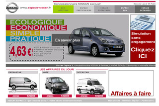 Aperçu visuel du site http://www.espace-nissan.fr