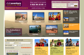 Aperçu visuel du site http://www.clubaventure.fr