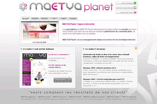 Aperçu visuel du site http://www.maetvaplanet.com