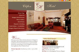 Aperçu visuel du site http://www.cliftonhotelglasgow.co.uk/indexfr.html
