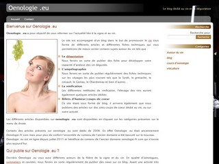 Aperçu visuel du site http://www.oenologie.eu/