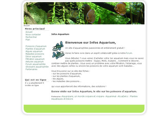 Aperçu visuel du site http://www.infos-aquarium.net